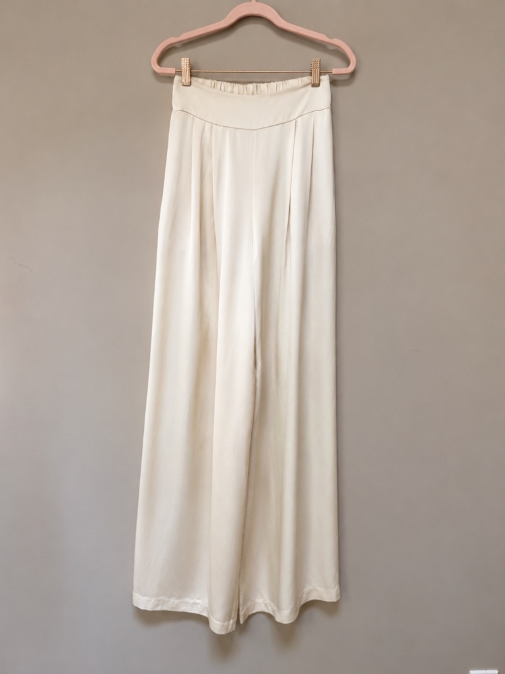 NWT JAKI Claudia Elastic Waist Satin Trousers Ivory XS - Picture 5 of 8
